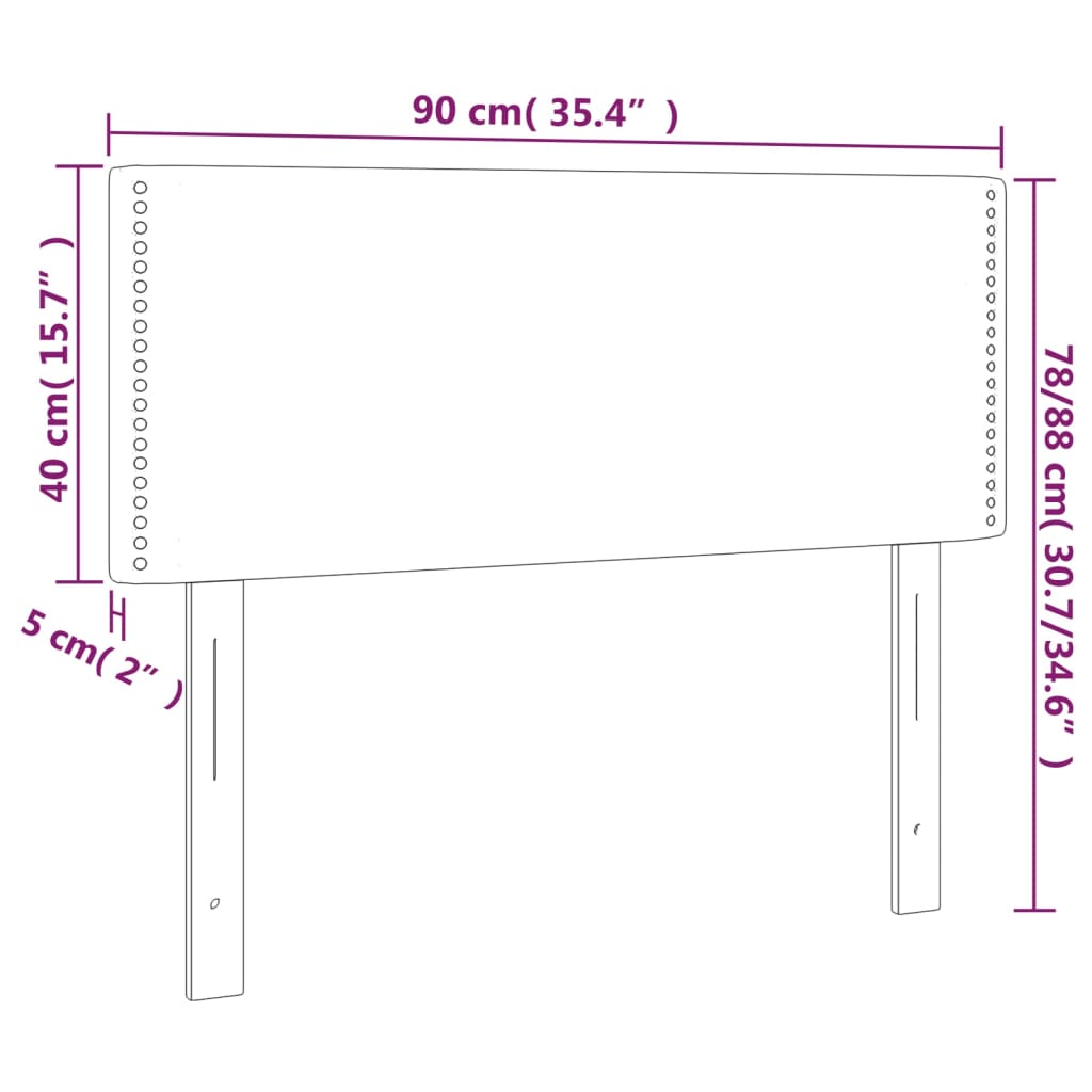 Kopfteil Dunkelgrau 80 x 5 x 118/128 cm Stoff