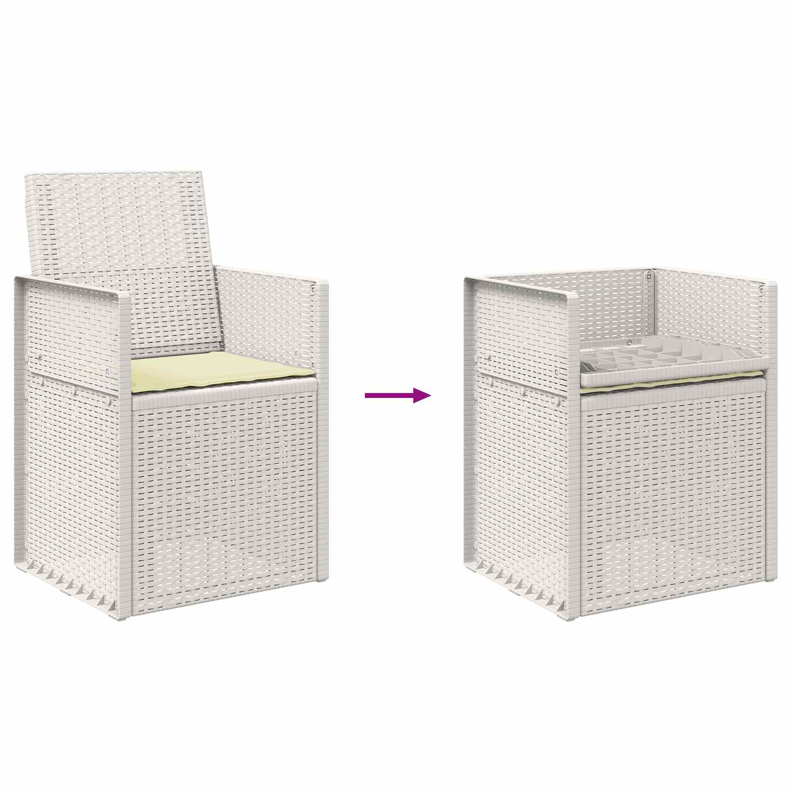 Garten Esszimmerstühle 2 pcs Weiß und Hellgrau PP