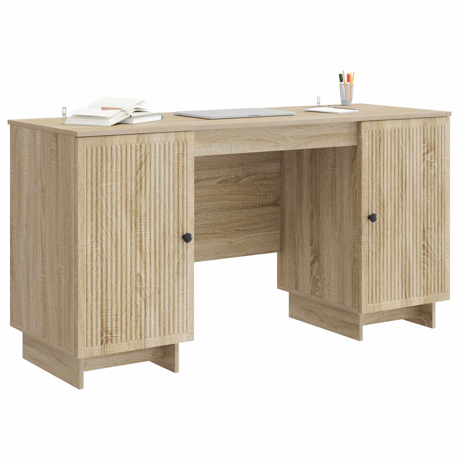 Schreibtisch Schwarz Holzwerkstoff 142,5 x 50 x 75 cm
