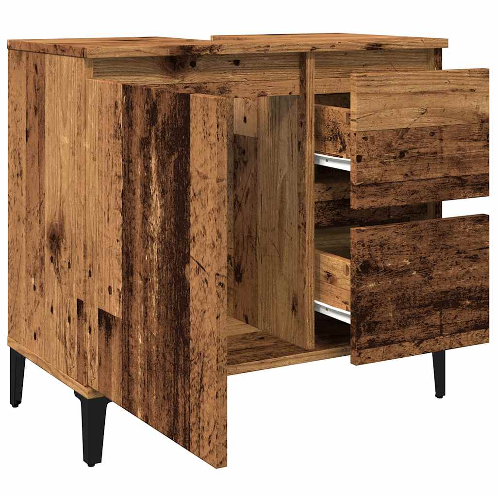 Badschrank Weiß 65x33x60 cm Holzwerkstoff
