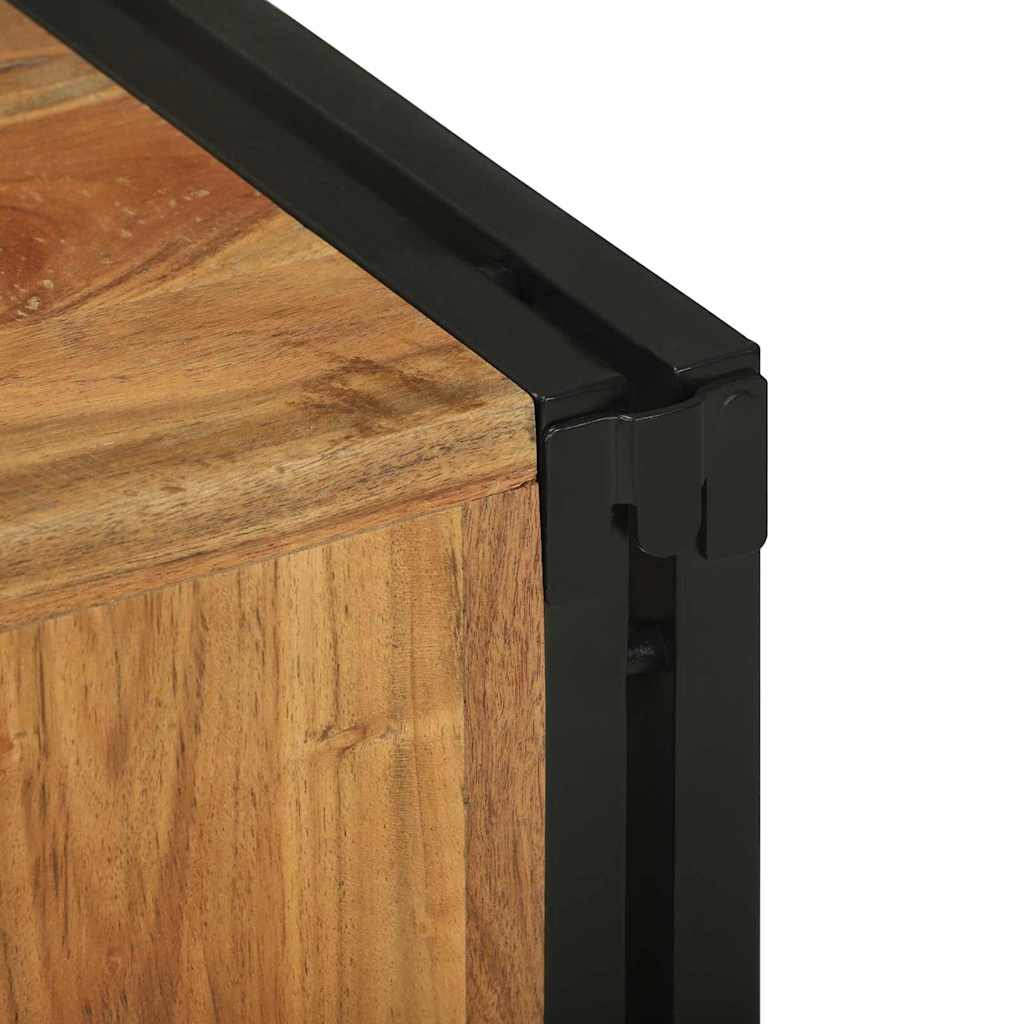 Weinregal Braun und Schwarz 35 x 35 x 39 cm Massivholz Mango