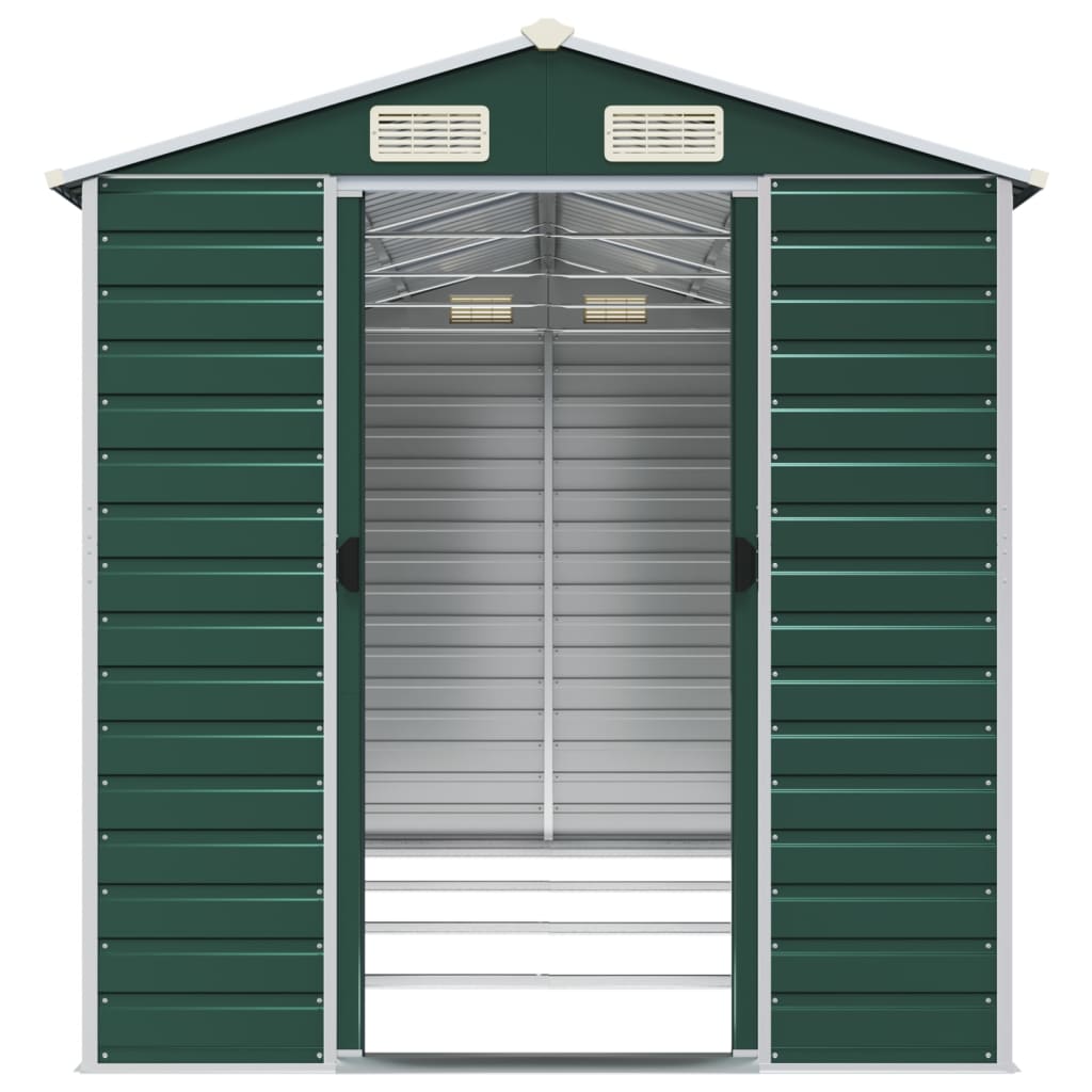 Gerätehaus Grün 191x130x198 cm Verzinkter Stahl