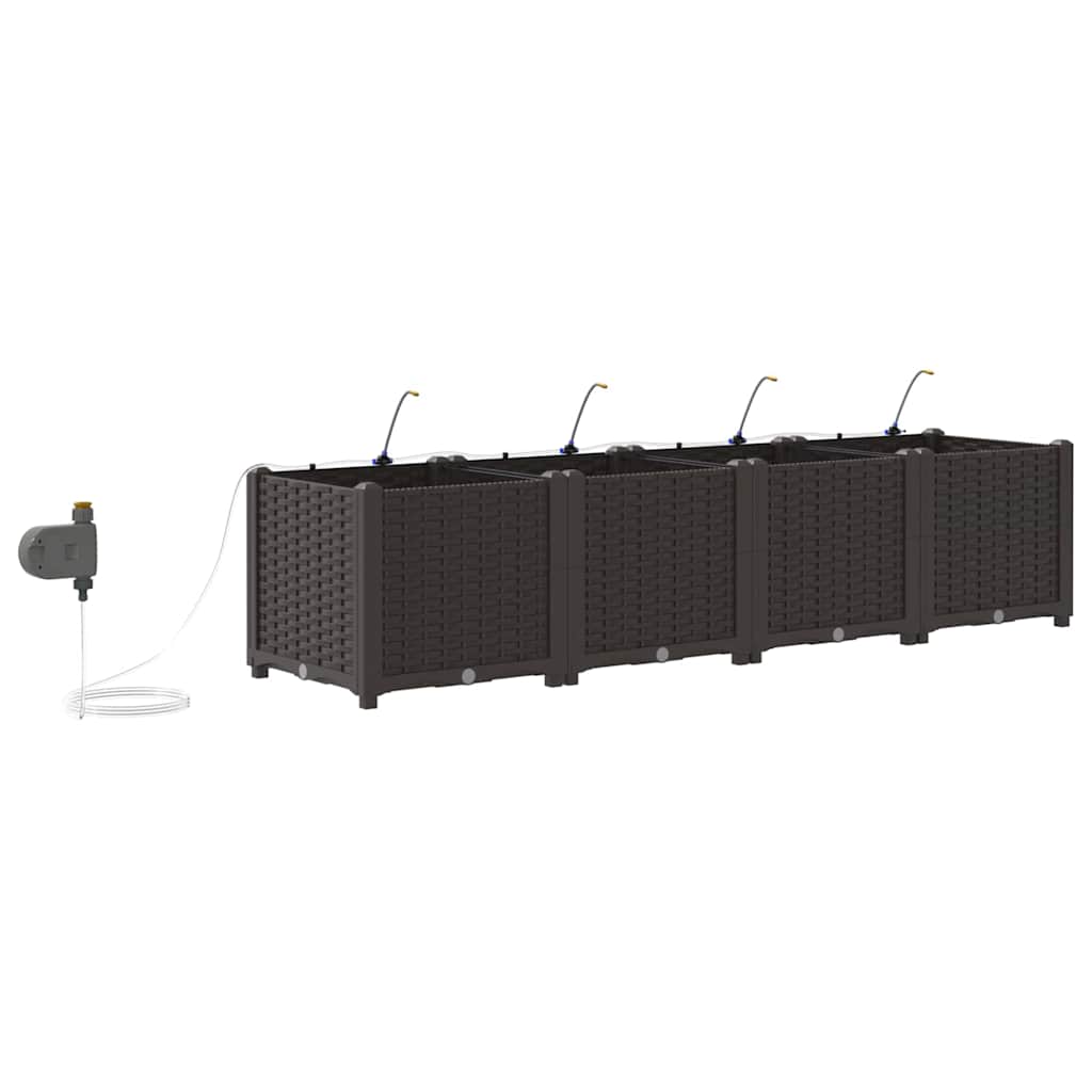 Garten-Pflanzgefäß 4 Stk. Braun 160 x 40 x 22 cm PP