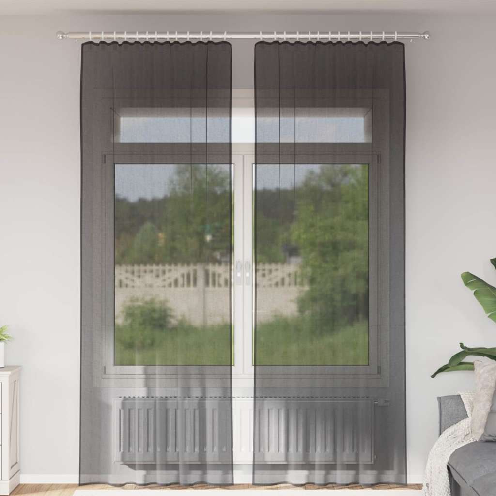 Voile Vorhänge mit Ösen 2 Stk. Apfelgrün 140x140 cm