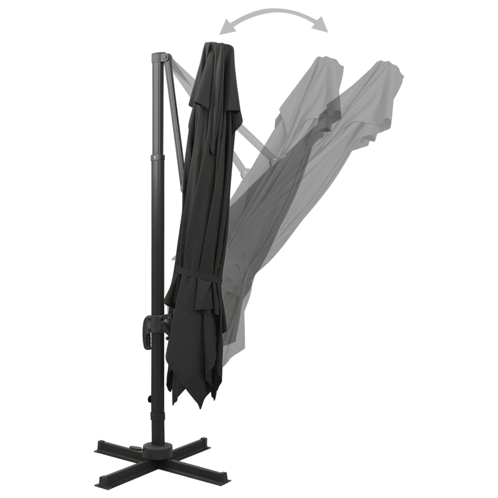 Ampelschirm mit Doppeldach 300 x 300 cm Sand