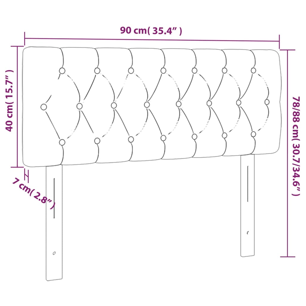 Kopfteil Hellgrau 80x7x118/128 cm Samt