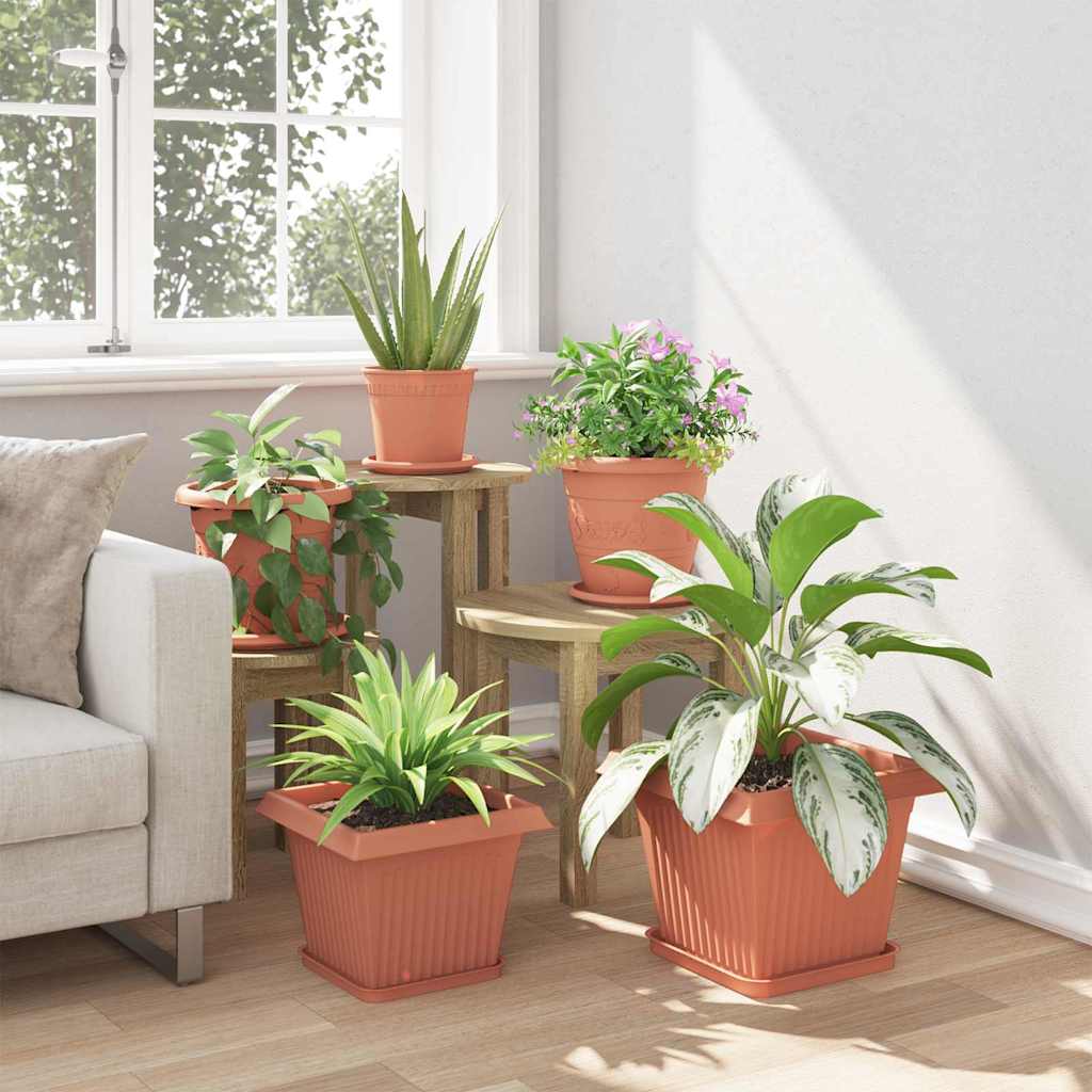 Blumentöpfe 6 pcs Ziegelrot 20 x 20 x 16 cm Kunststoff