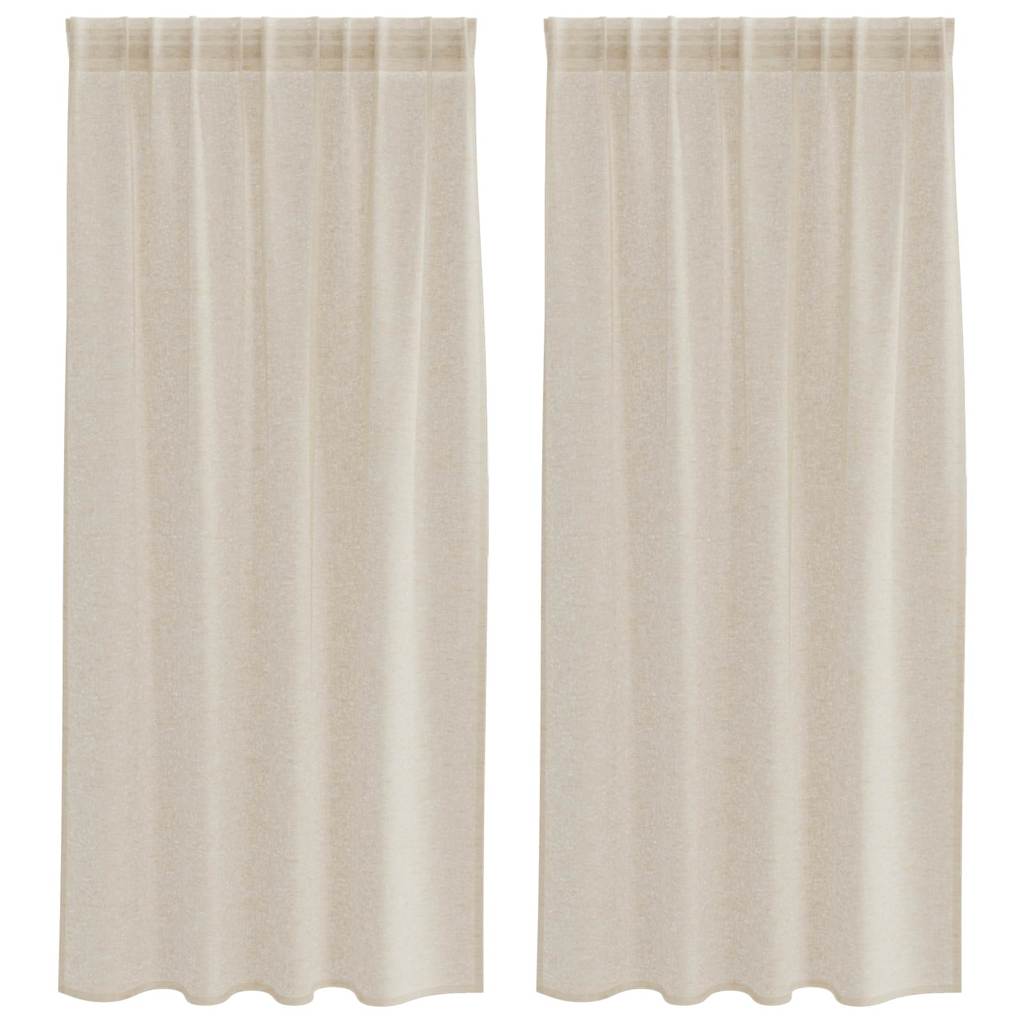 Voile-Vorhang mit Vorhängen 2 pcs Weiß 140 x 140 cm Polyester