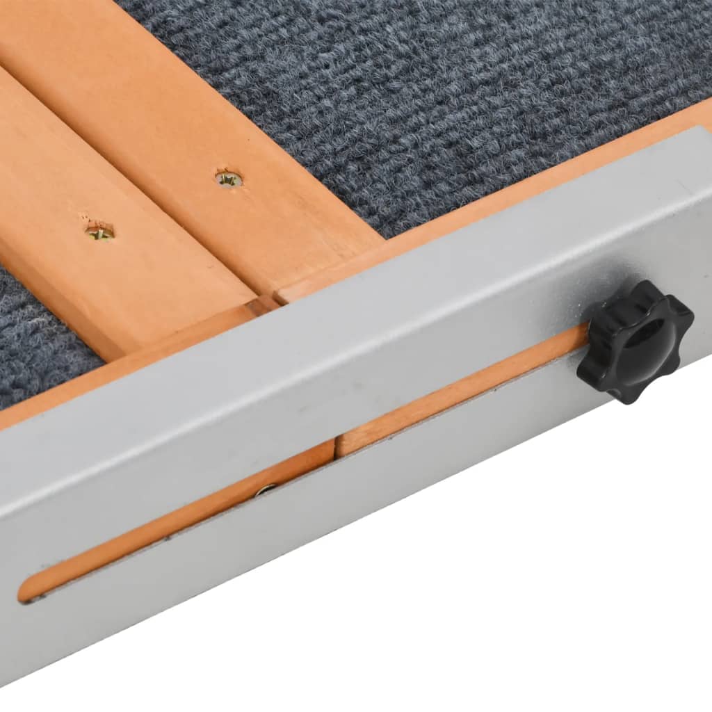 Hunderampe Grau 100x40 cm Massivholz Tanne