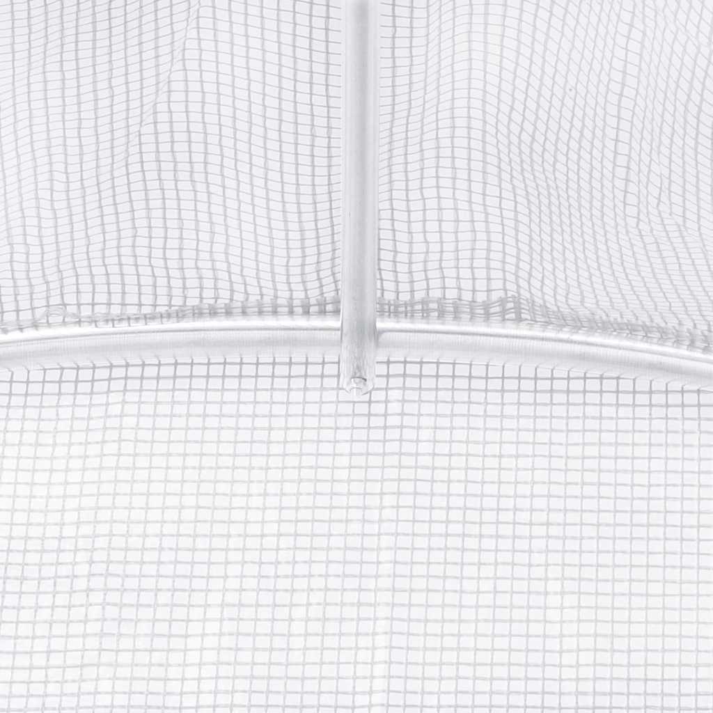 Gewächshaus mit Stahlrahmen Weiß 40 m² 8x5x2,3 m