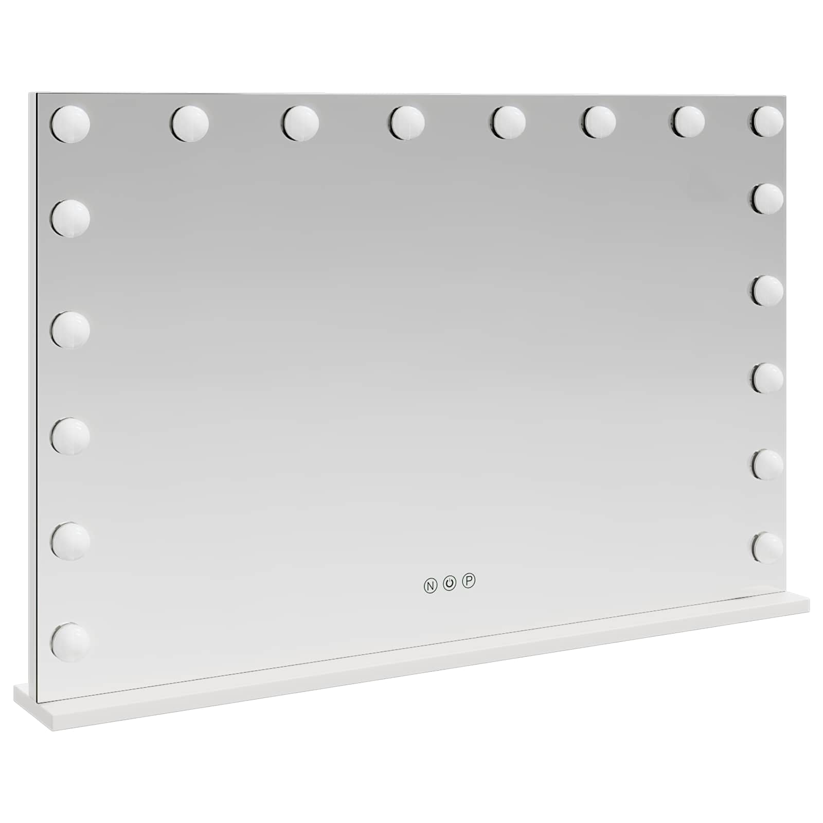 LED Schminkspiegel Weiß 44 x 10 x 53 cm Glas und Stahl