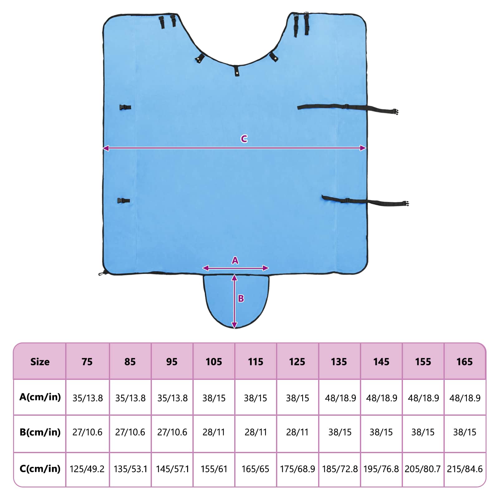 Pferdedecke Volles Aqua 75 cm Polyester