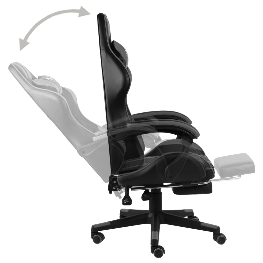 Gaming-Stuhl Schwarz und Blau Kunstleder