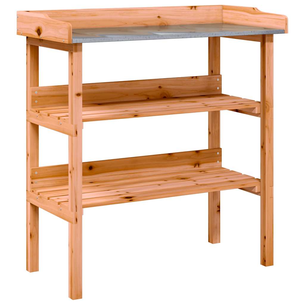 Pflanztisch mit Ablagen 78x38x82,5 cm Massivholz Tanne