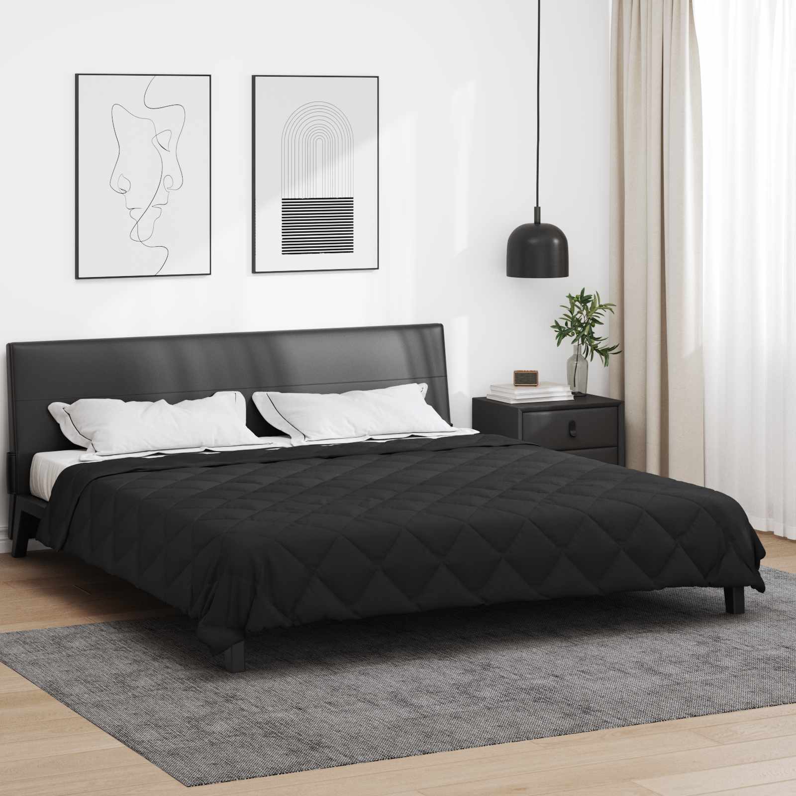 Ganzjahresbettdecke Anthrazit 135 x 200 cm Mikrofaser