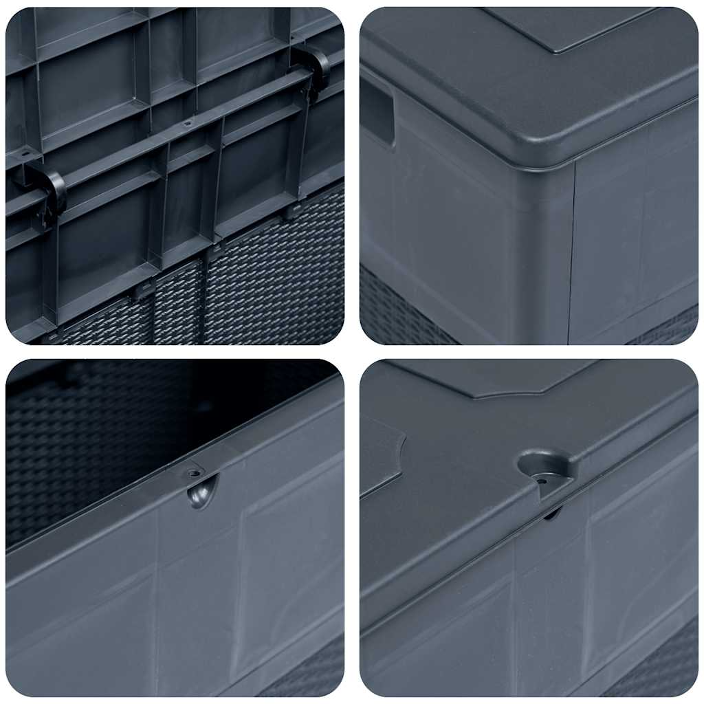Garten-Aufbewahrungsbox 320 L Schwarz