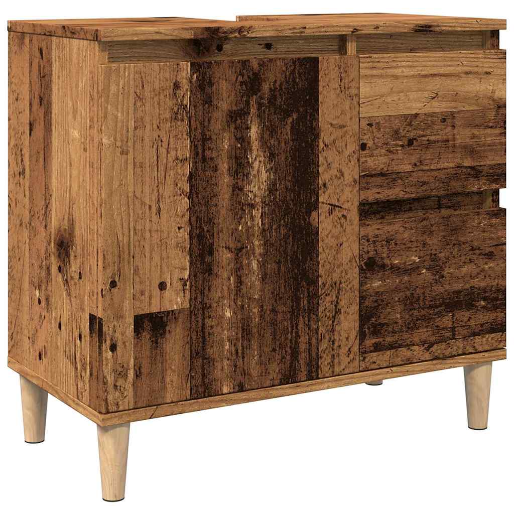 Badschrank Weiß 65x33x60 cm Holzwerkstoff