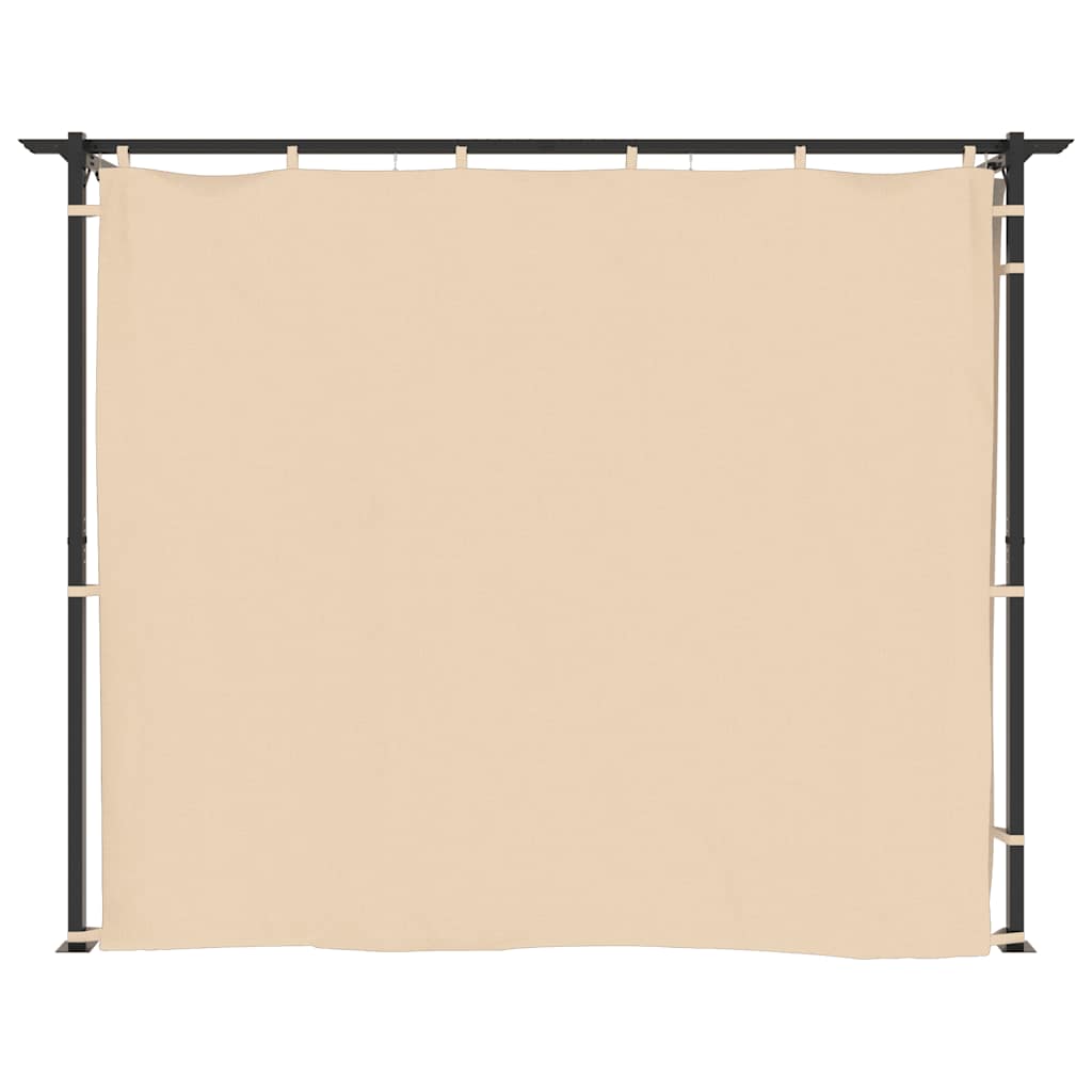 Pavillon mit Vorhängen 3x3 m Taupe Stahl