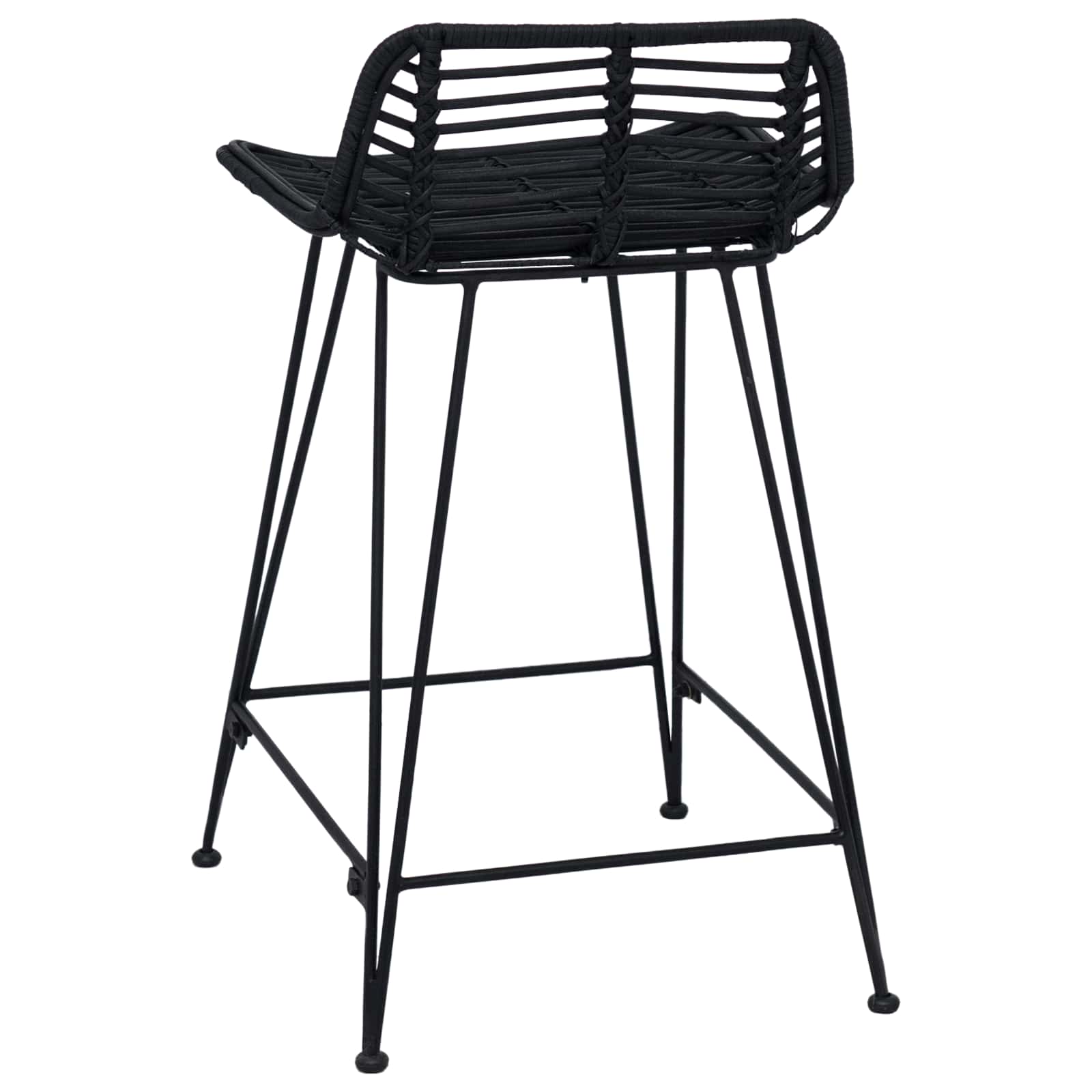 Barhocker 2 pcs Natur 44 x 45 x 76 cm Rattan und Stahl