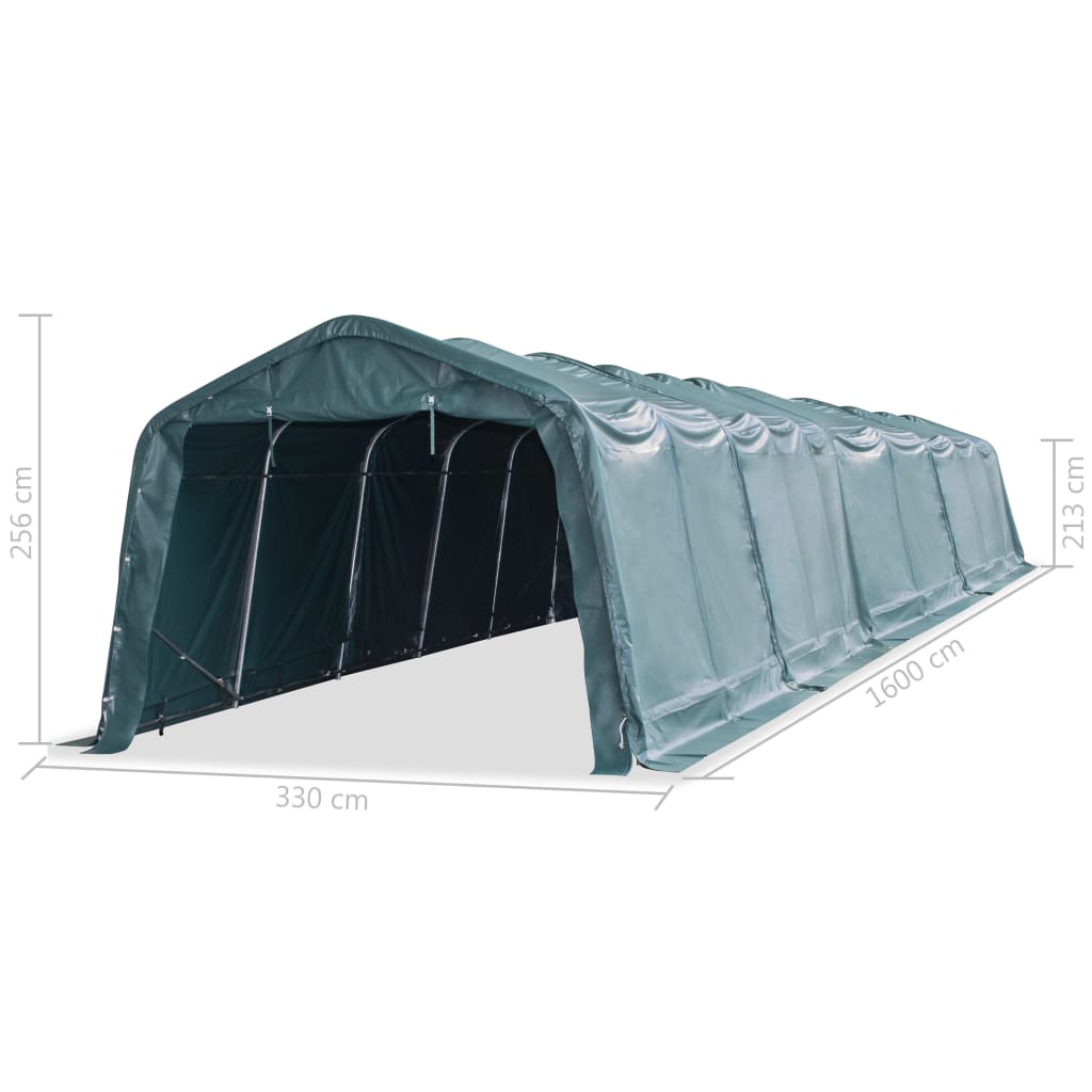 Weidezelt PVC 550 g/m² 3,3×3,2 m Dunkelgrün