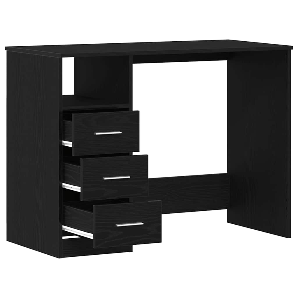 Schreibtisch mit Schubladen Weiß 102x50x76 cm Holzwerkstoff