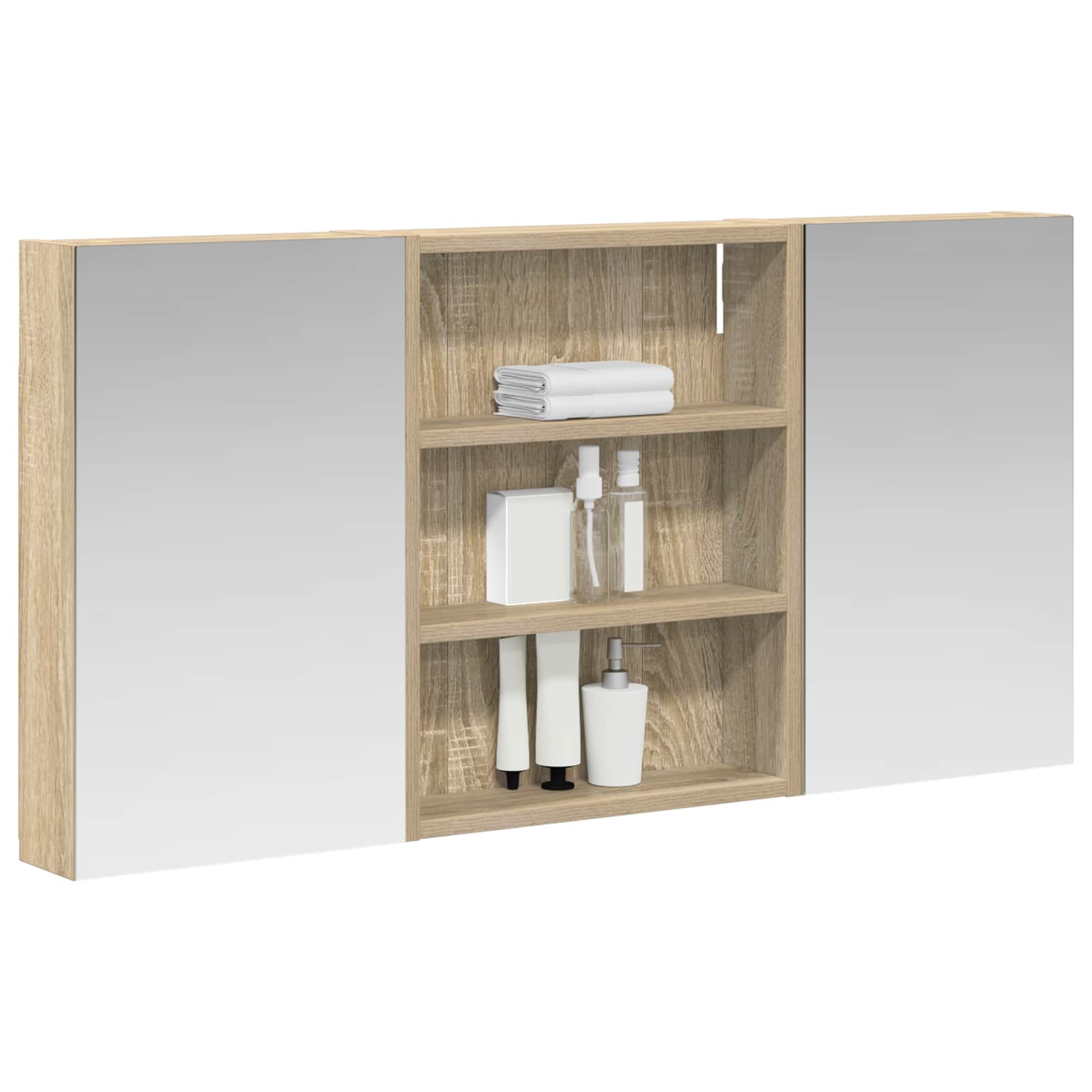 Badezimmerschrank-Set 3 pcs 80 x 10,5 x 50 cm Holzwerkstoff