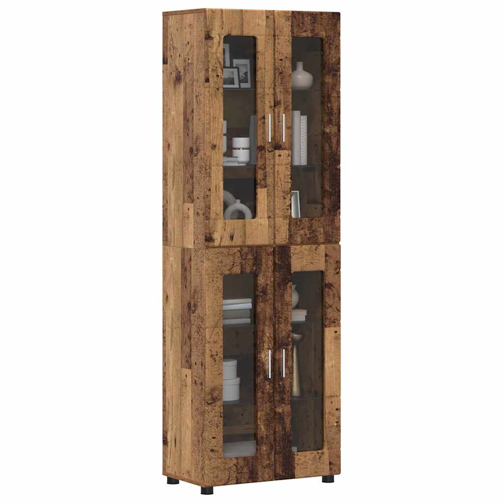 Highboard mit Regal FLORIN Weiß 60 x 35 x 182 cm Holzwerkstoff