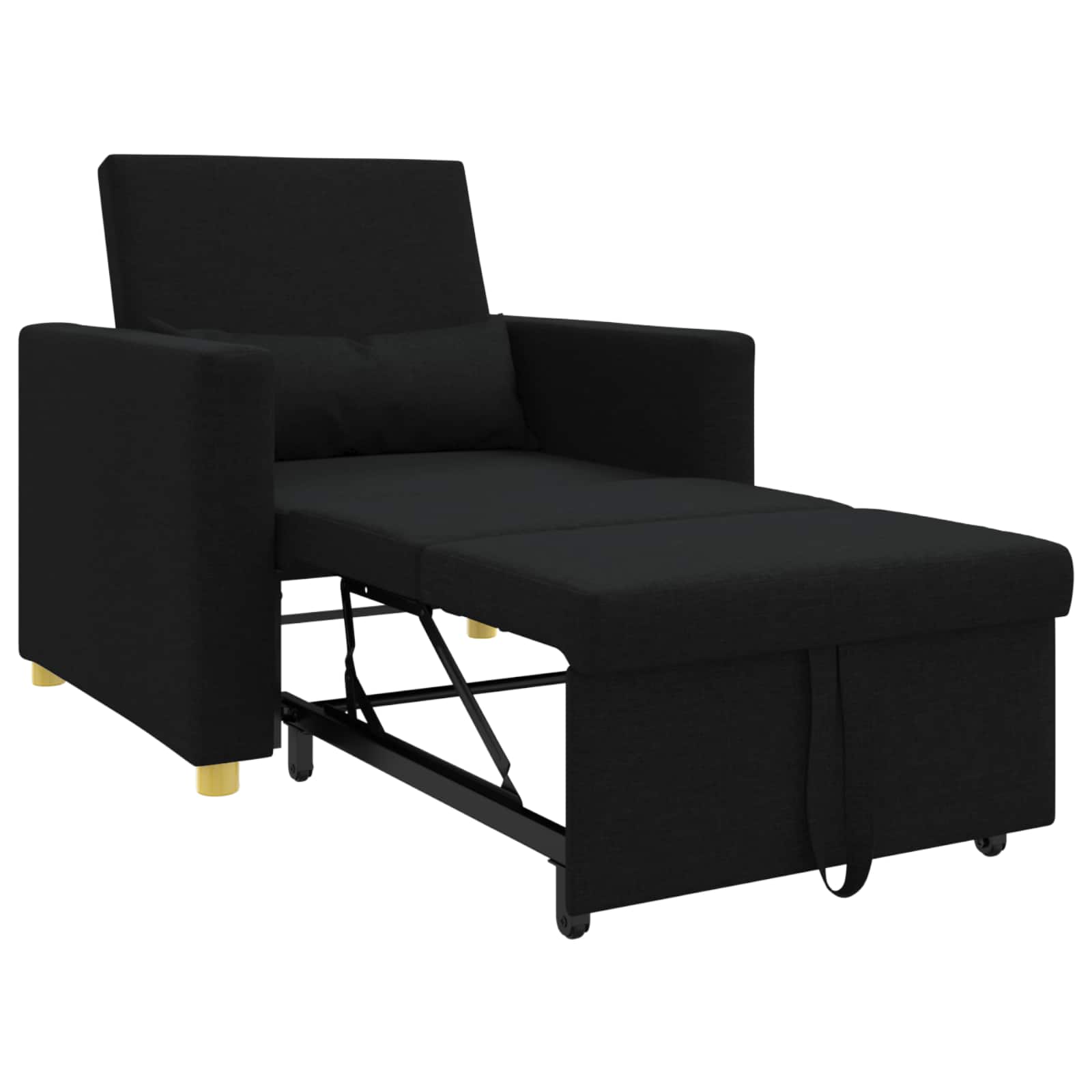 Ausziehbare Schlafcouch Einzel Hellgrau 90 x 165 x 87 cm Stoff