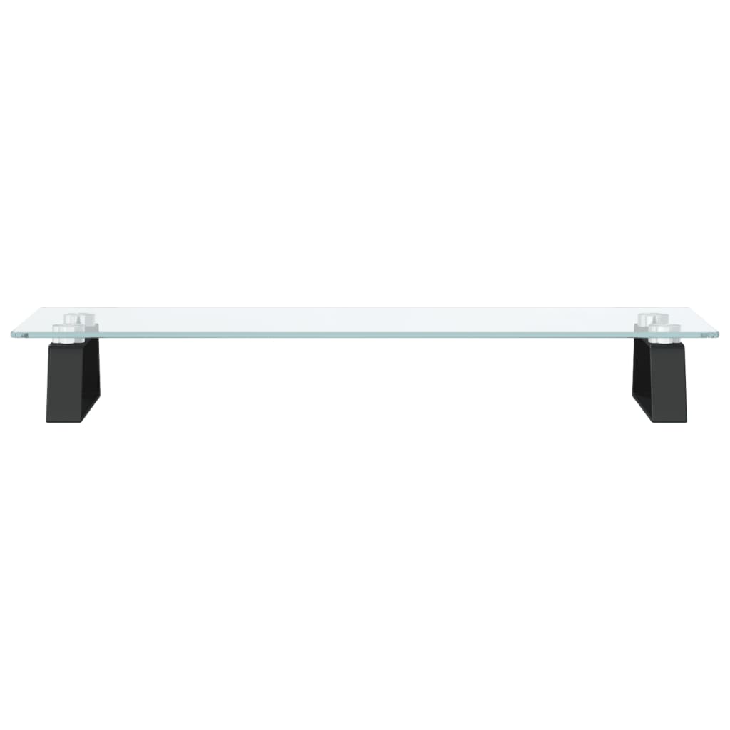 Monitorständer Weiß 60x20x8 cm Hartglas und Metall