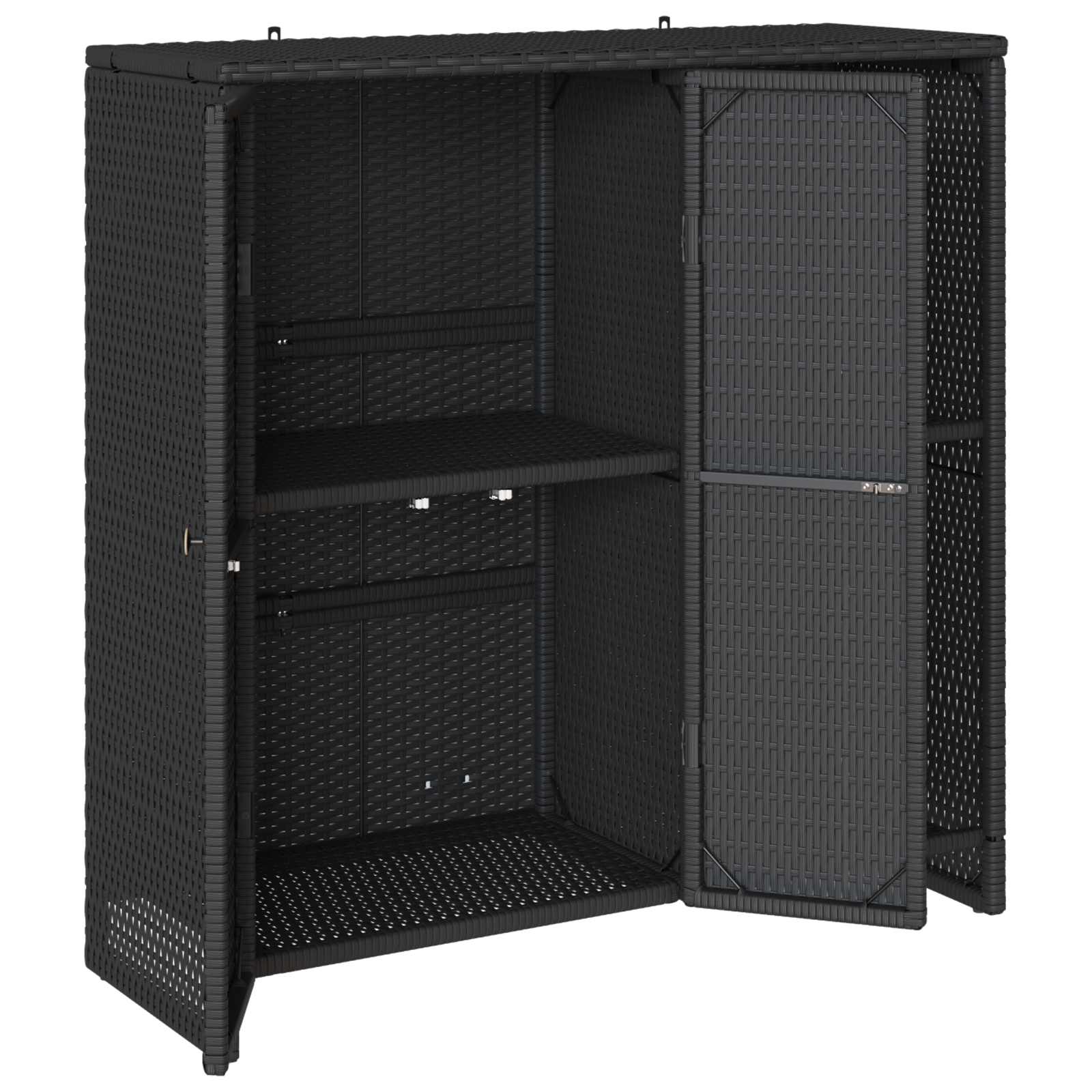 Aufbewahrungsschrank mit Tür Hellgrau 100 x 36 x 102 cm Rattan