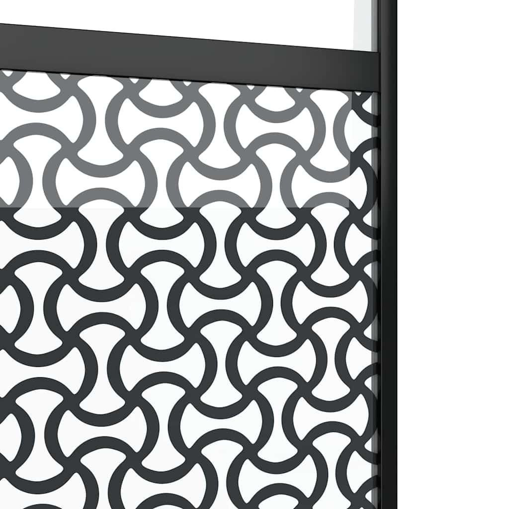 Schiebetür 3-teilig ESG-Glas und Aluminium 76x205 cm Schwarz