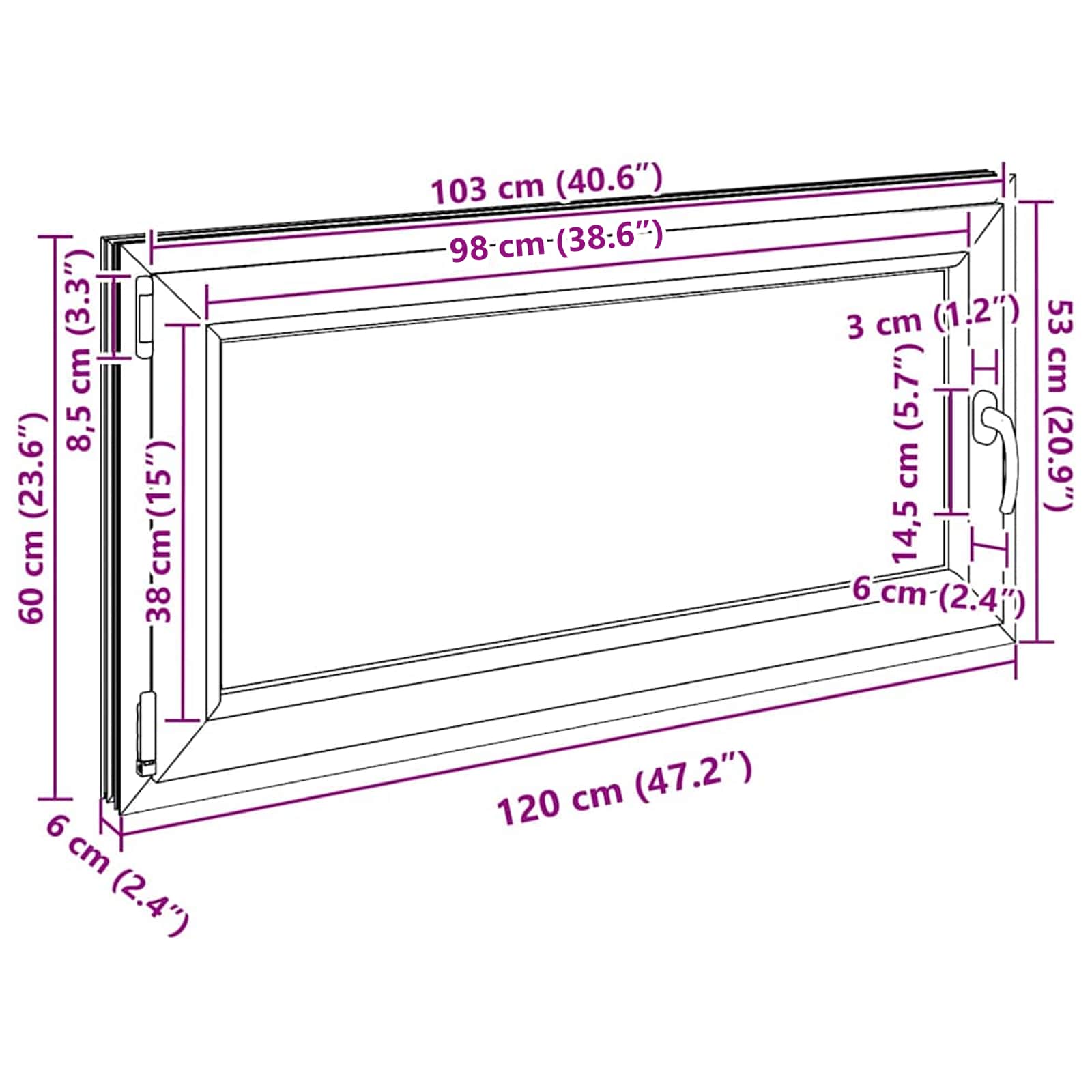 Kellerfenster RISOR 50 x 50 cm PVC und Glas Weiß