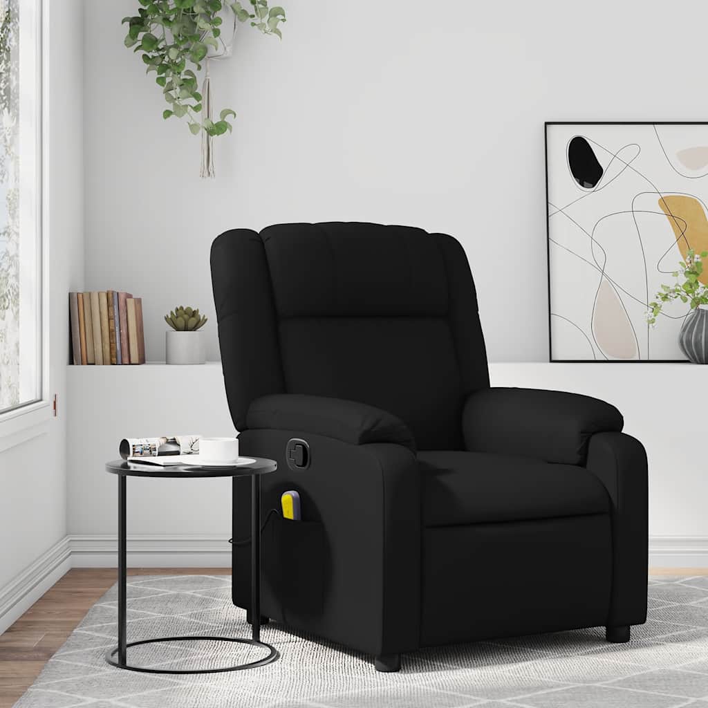 Massage-Relaxsessel, Kunstleder, Schwarz