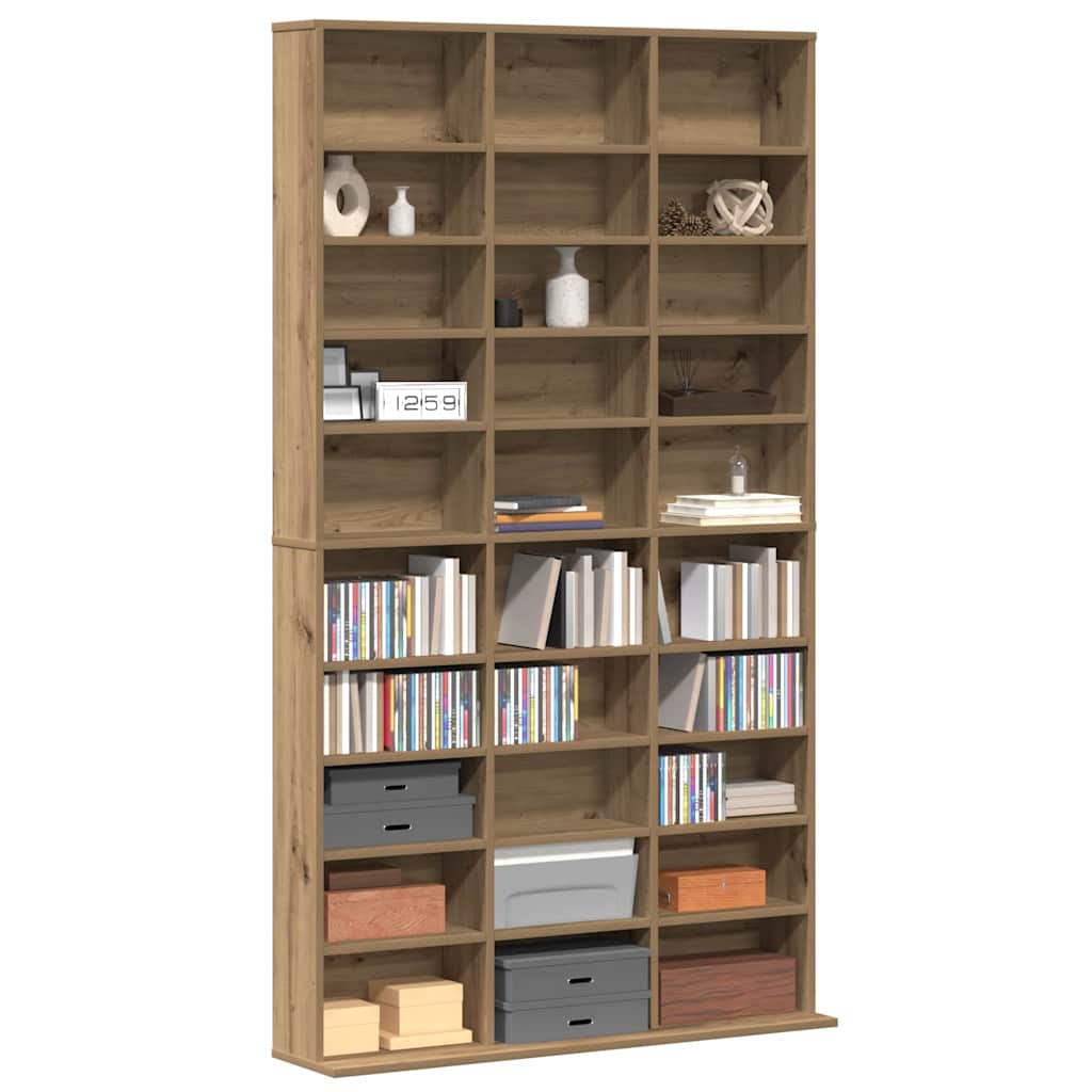 CD Regal Schwarz Eichen-Optik 101 x 23 x 177,5 cm Holzwerkstoff