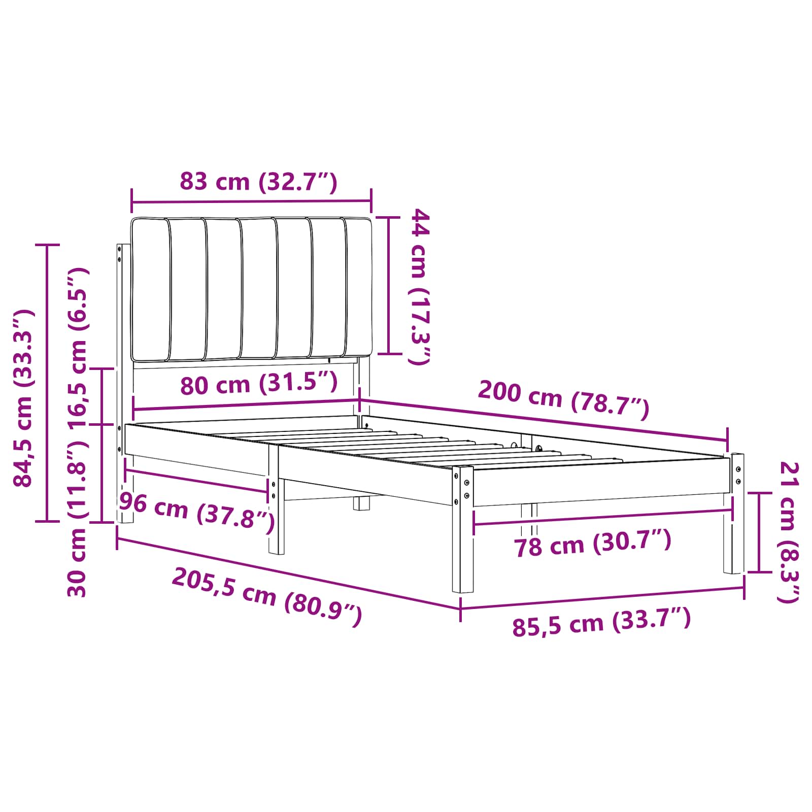 Bettgestell mit gepolstertem Kopfteil Hellgrau 200 x 200 cm