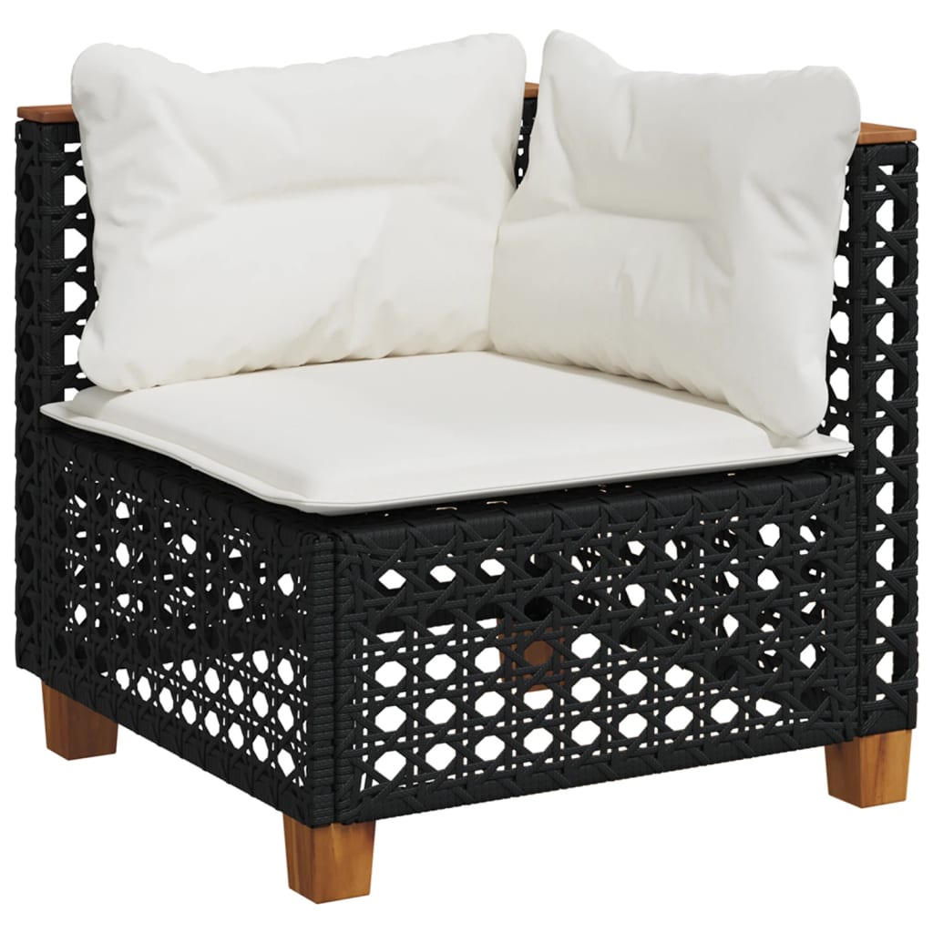 10-tlg. Garten-Sofagarnitur mit Kissen Beige Poly Rattan