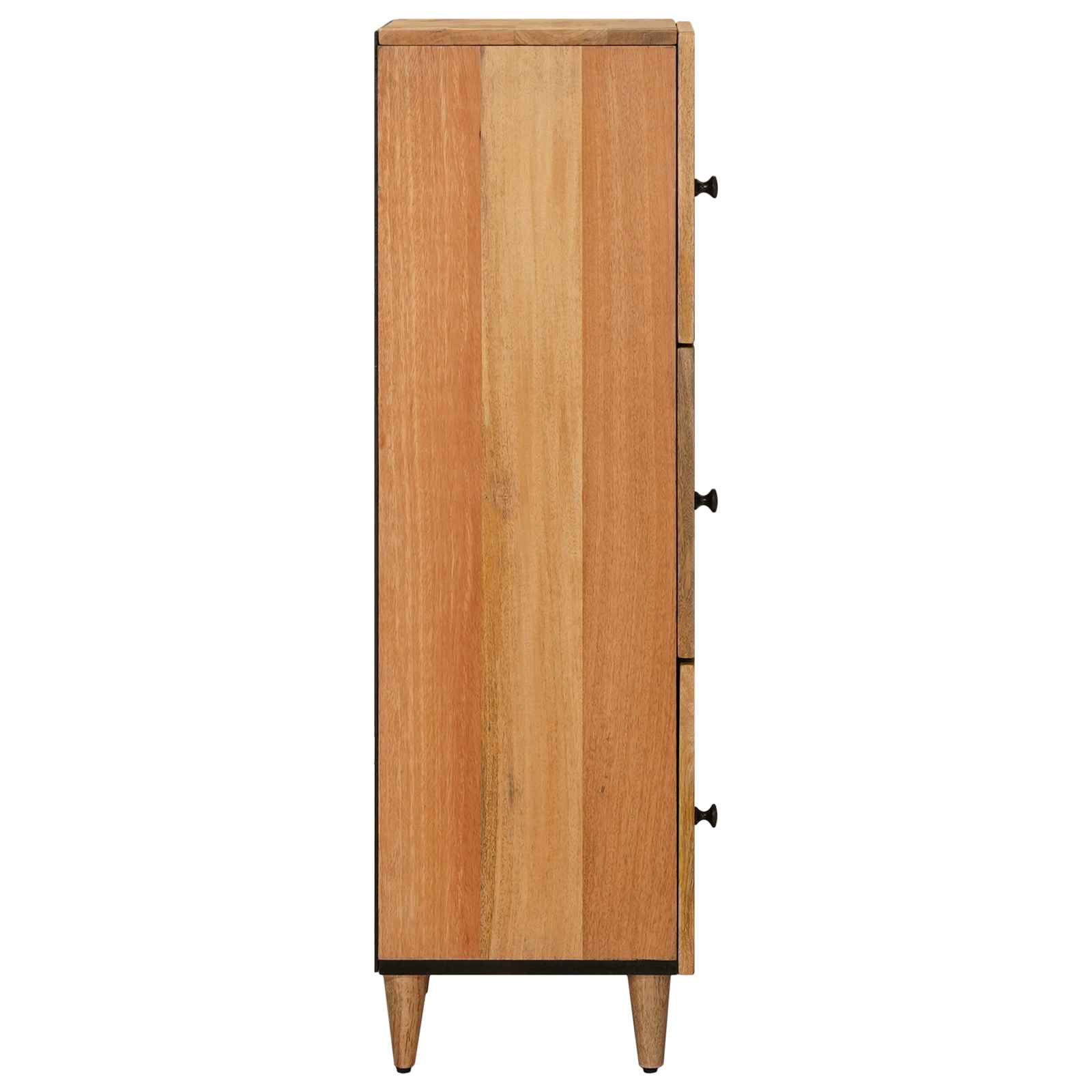 Highboard mit Tür Walnuss 40 x 33 x 110 cm Massivholz Mango