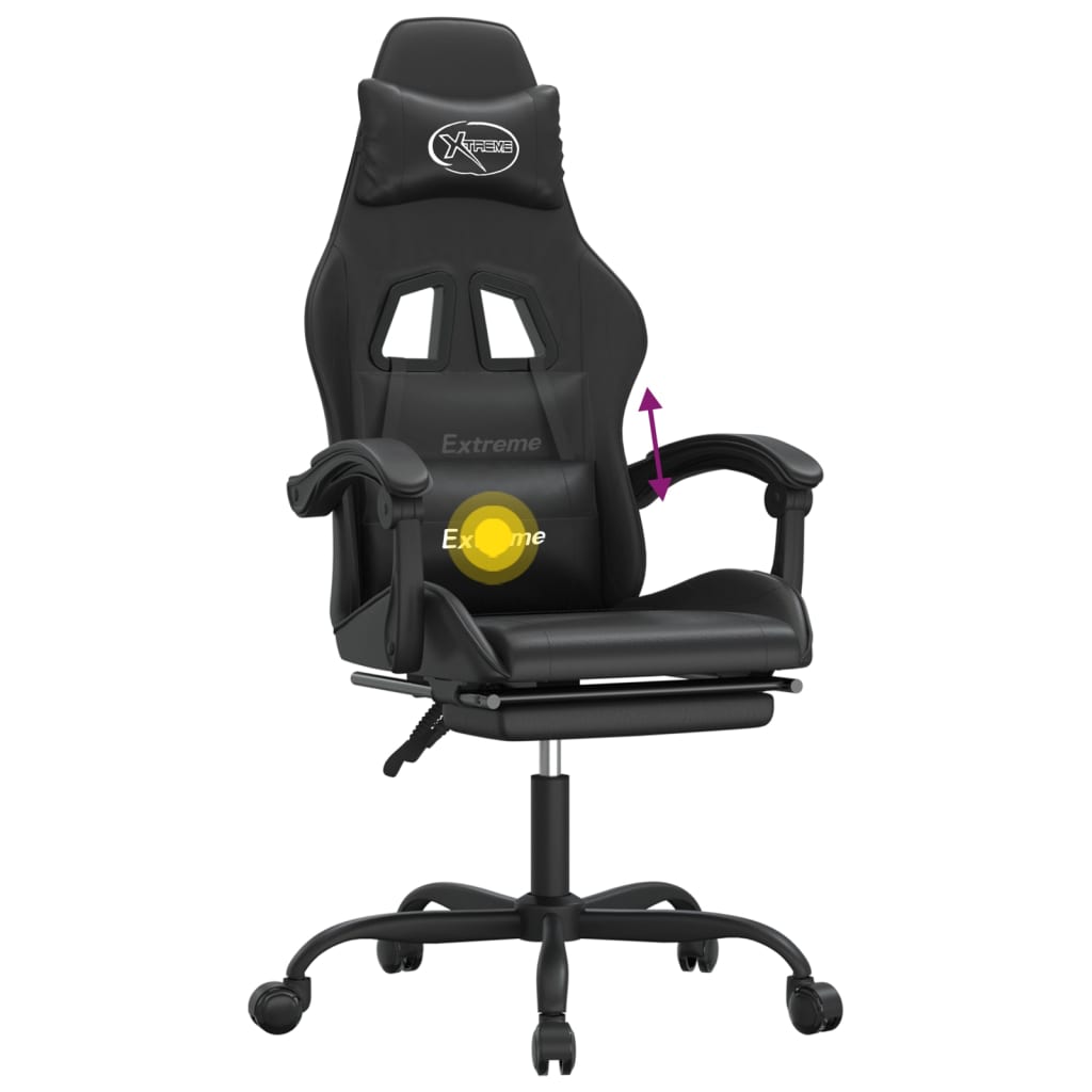 Gaming-Stuhl Drehbar Schwarz und Grün Kunstleder