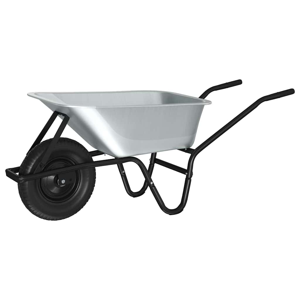 Schubkarre Silber und Schwarz 137 x 60 x 65,5 cm Stahl