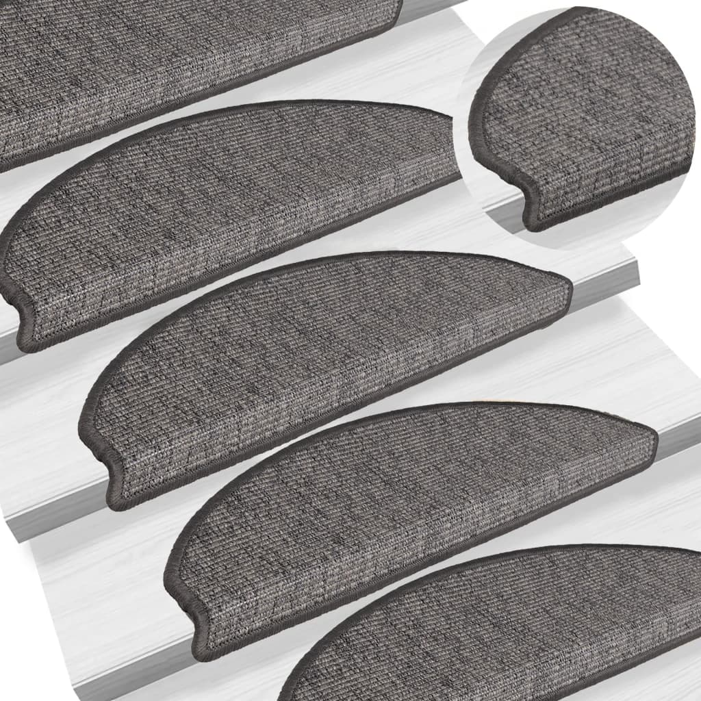 Stufenmatten 15 Stk. 56x17x3 cm Beige und Grau Halbrund