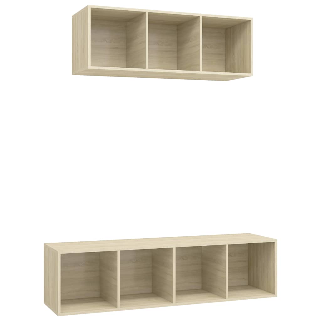 2-tlg. TV-Schrank-Set Weiß Holzwerkstoff