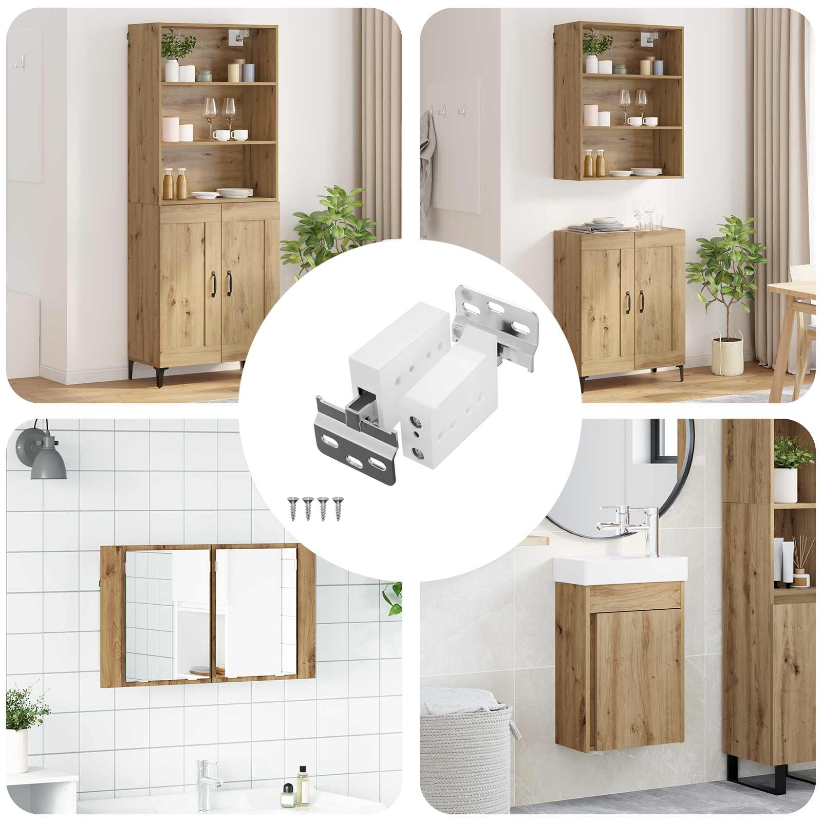 Schrankhängemontagebügel 2 pcs Weiß 70 x 48 x 19 mm