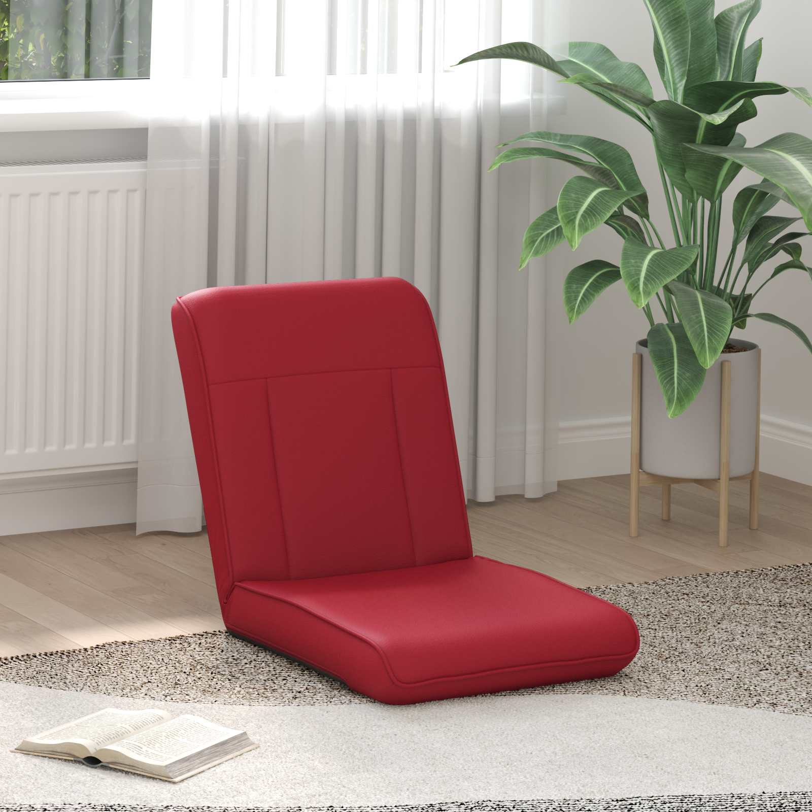 Verstellbarer Fußsessel Creme Kunstleder