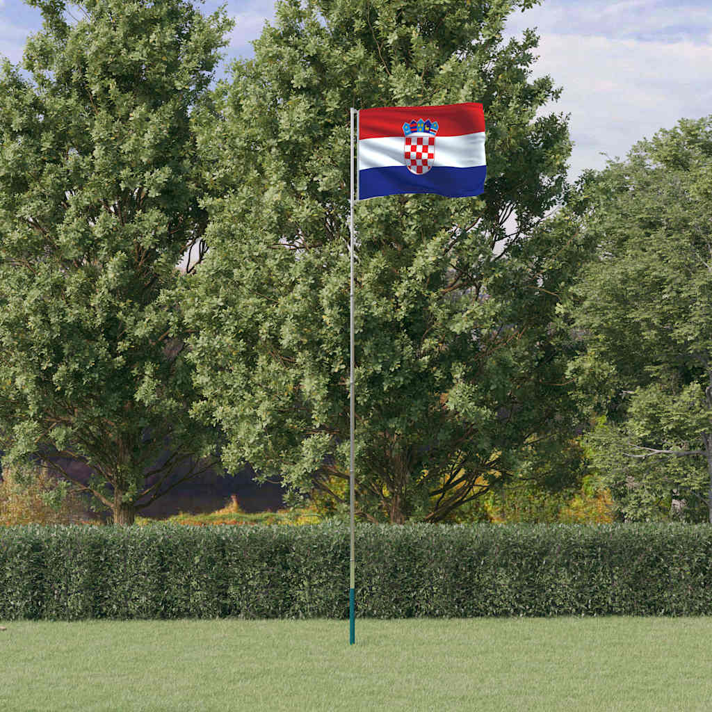 Fahnenmast Teilbar Silbern 6,08 m Aluminium