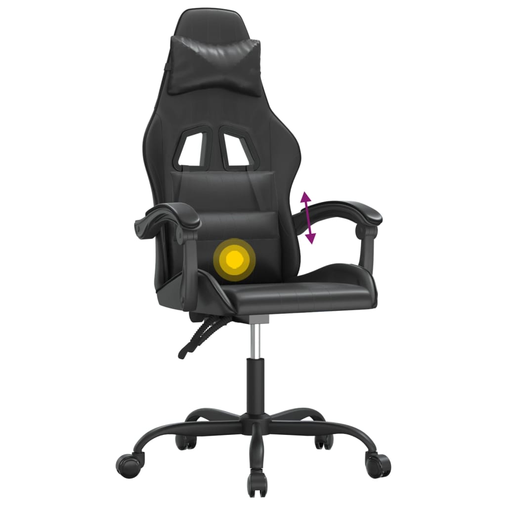 Gaming-Stuhl Drehbar Schwarz und Blau Kunstleder