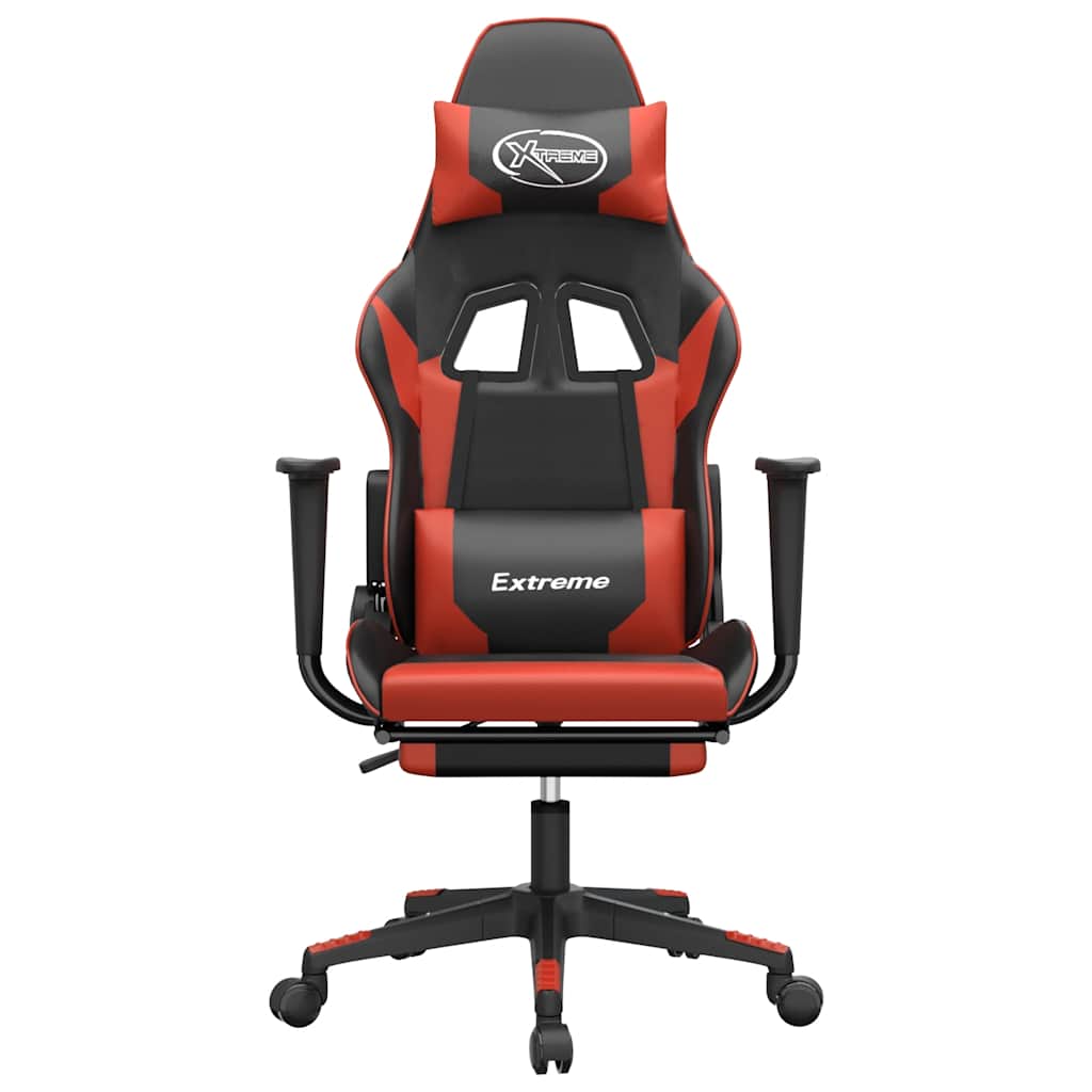 Gaming-Stuhl mit Massagefunktion Schwarz und Blau Kunstleder