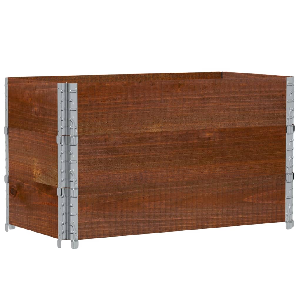 Paletten-Aufsatzrahmen Schwarz 80x60 cm Massivholz Kiefer