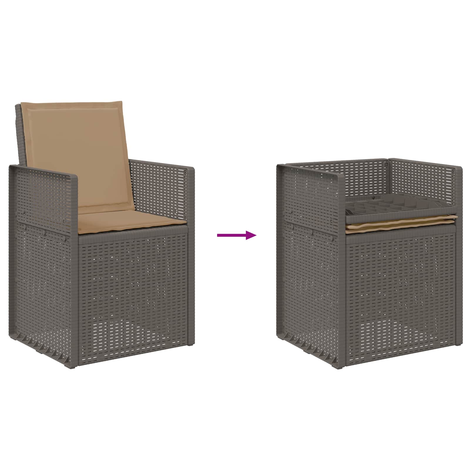 Garten Esszimmerstühle 2 pcs Weiß und Hellgrau PP