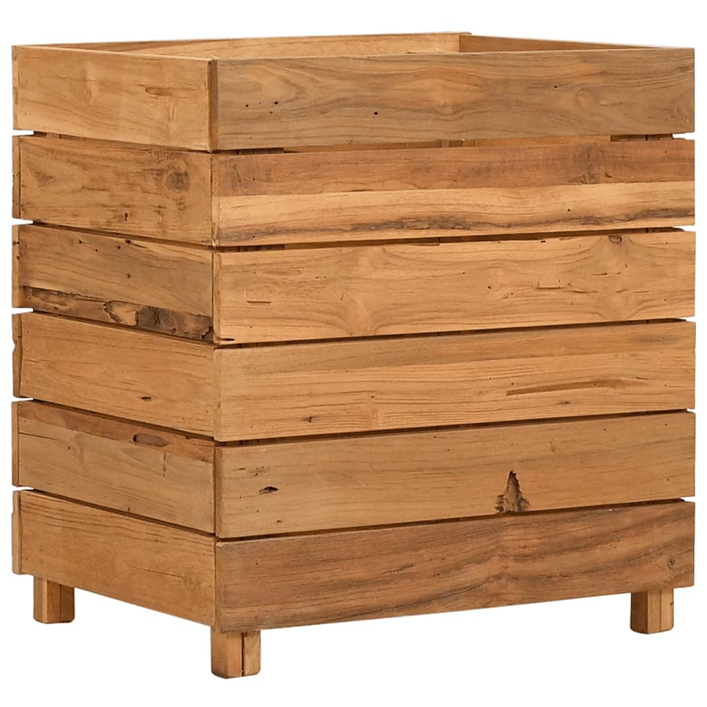 Hochbeet 100x40x72 cm Teak Altholz und Stahl