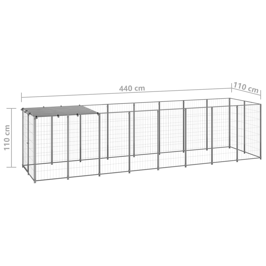 Hundezwinger 110x110x110 cm Stahl Schwarz